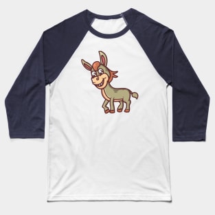 cute smiling donkey cartoon Baseball T-Shirt